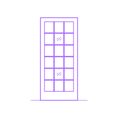 Buildings Interior Doors Lite Interior Door Grid 18 Panels Line Art Svg Vector, Free Vectors File